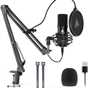 USB Microphone, 192KHZ/24Bit Plug & Play PC Computer Podcast Condenser Cardioid